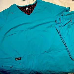 Koi basics Becca top and Holly pant in teal